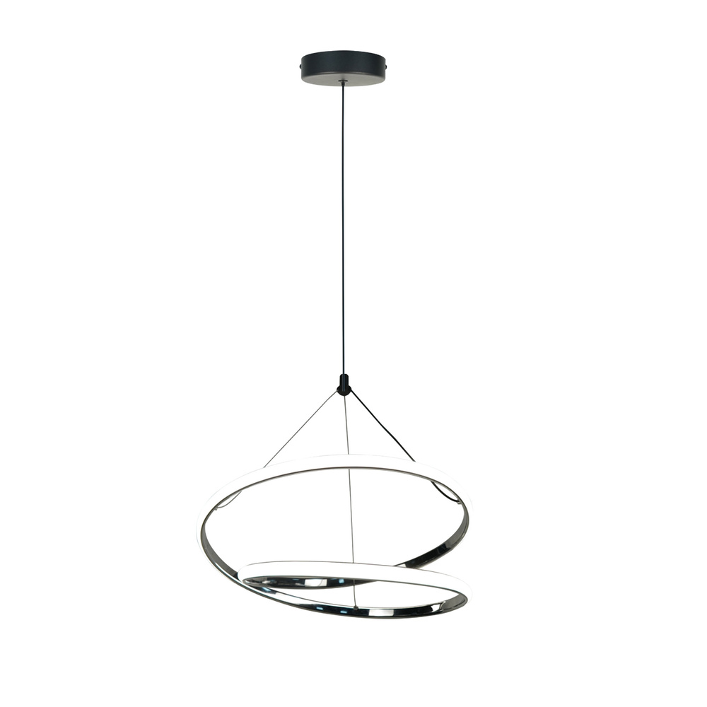 LOCO lampa wisząca czarny+chromowy 30W LED 3000, 4000, 6000K osłonka biała