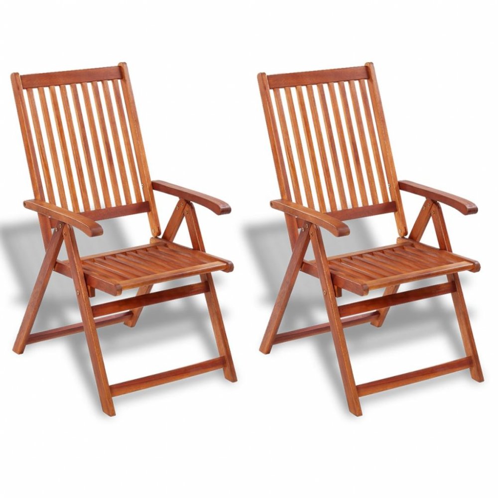 E-shop Záhradné polohovacie stoličky 2 ks hnedá