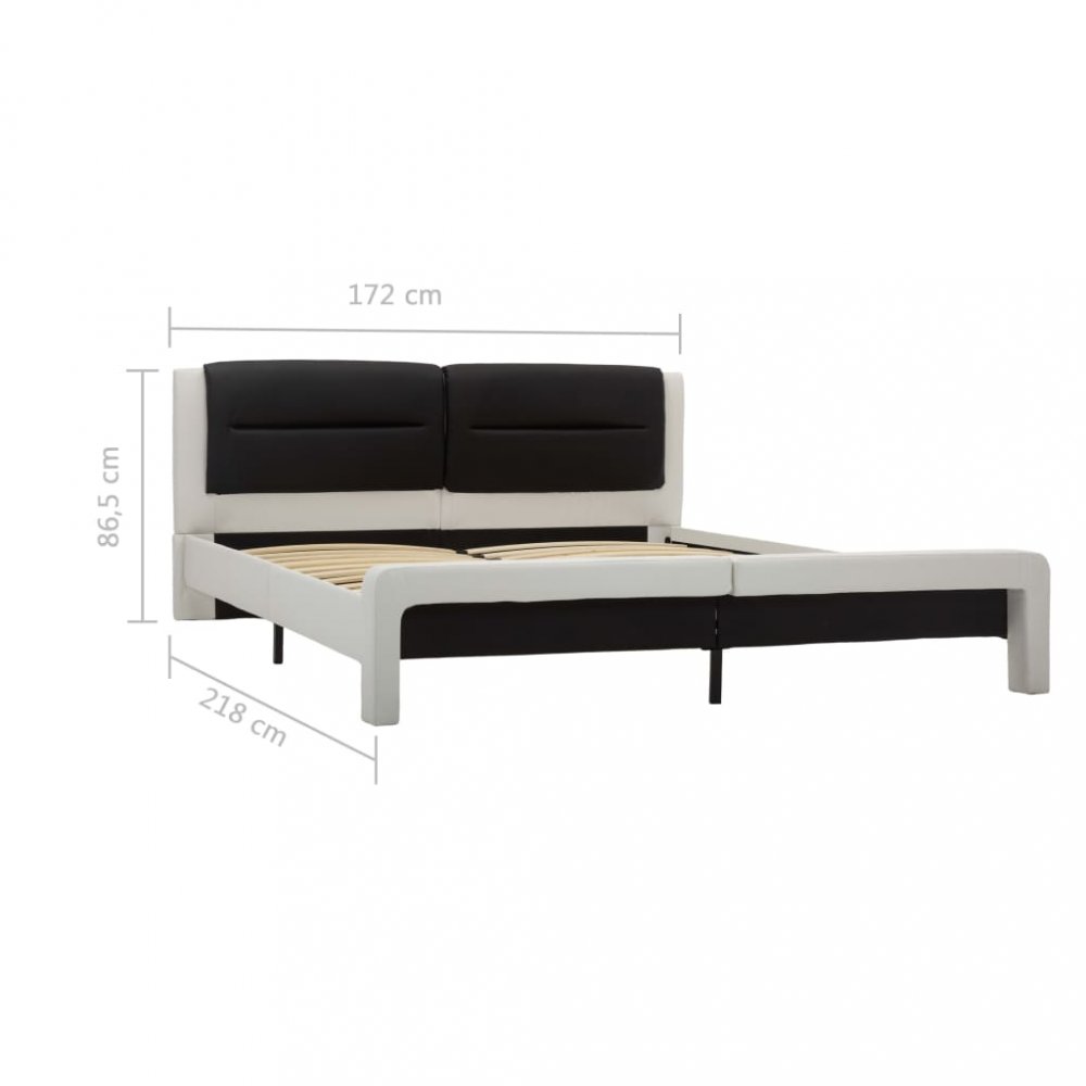 Postel umělá kůže bílá / černá Dekorhome 160x200 cm