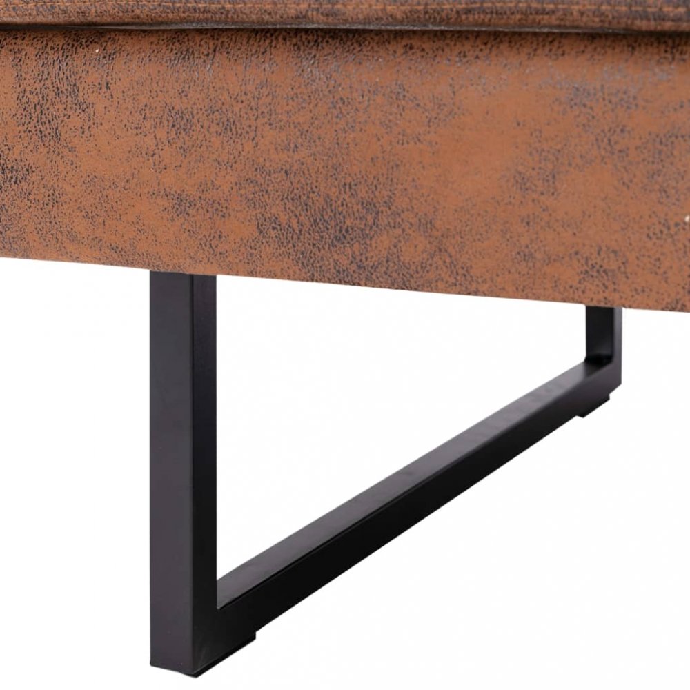 Rohová pohovka umělá kůže Dekorhome Broušená hnědá Obrázek