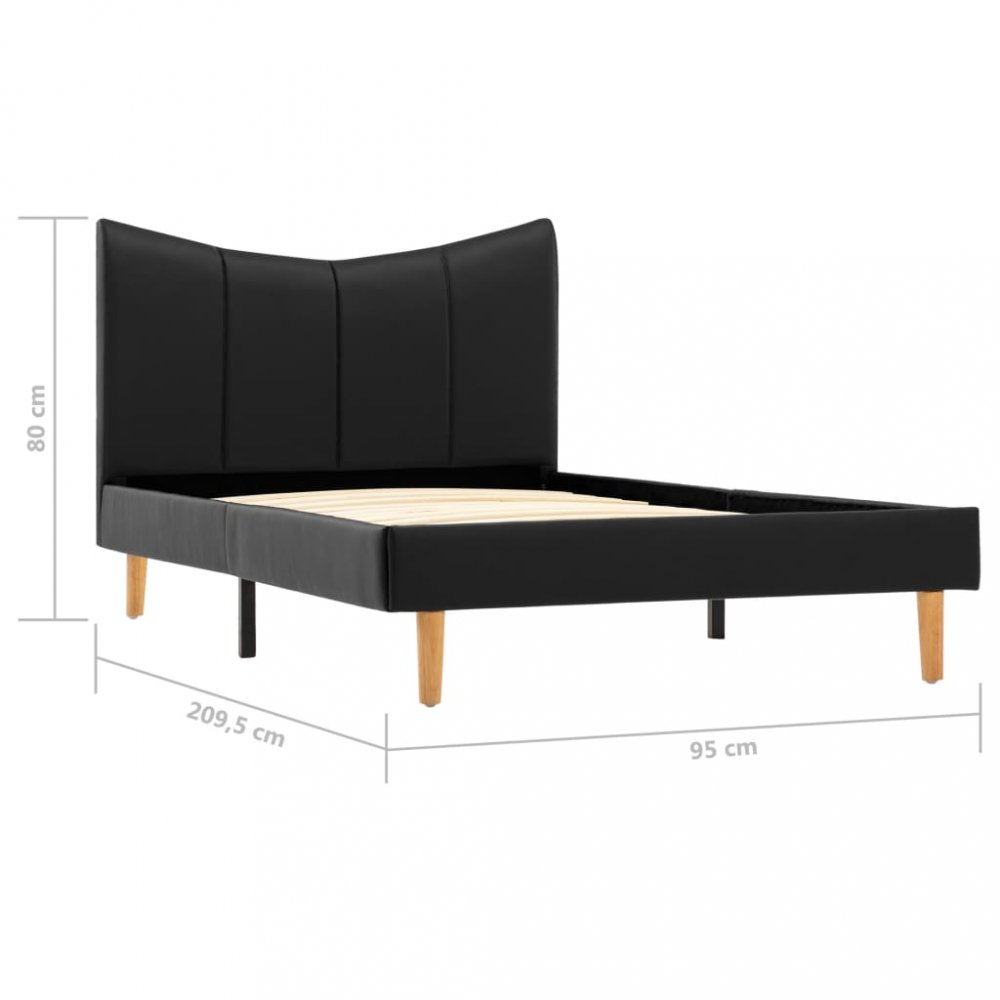 Postel umělá kůže černá Dekorhome 90 x 200 cm