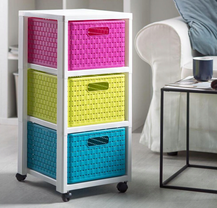 Regál s košíky COUNTRY Rojaplast Bílá