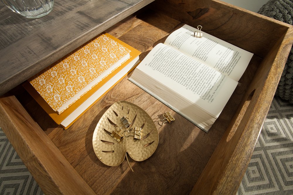 Odkládací stolek FILEMON Dekorhome Přírodní dřevo Obrázek