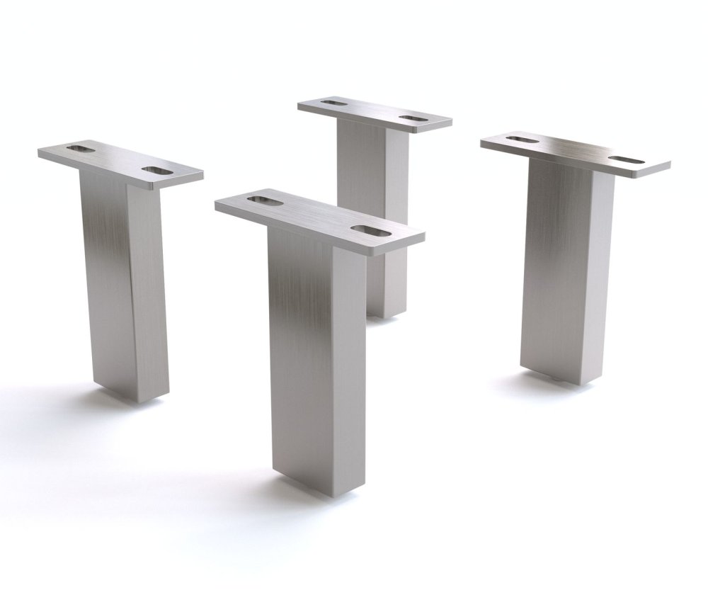 Obdĺžniková základňa z nehrdzavejúcej ocele 15 cm (sada 4 ks)