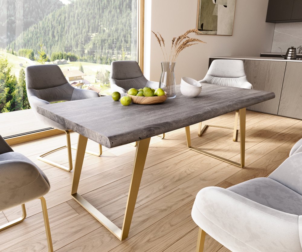 Jedálenský stôl Edge 180x90 cm XL akácia platina