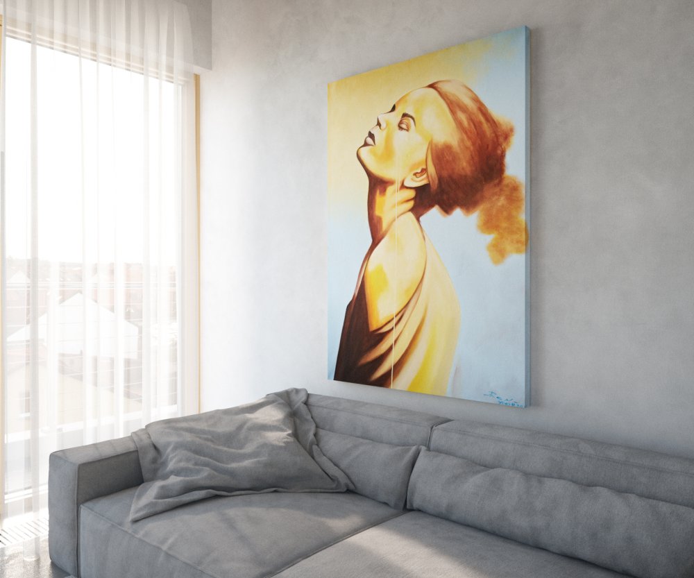 Obraz Young Žena 120x170 cm vícebarevná akryl na plátně Obrázek