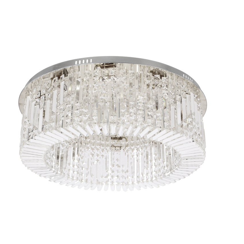 Stropná lampa MARANGA chrómový plafón 10x10W E14 bezfarebné kryštály