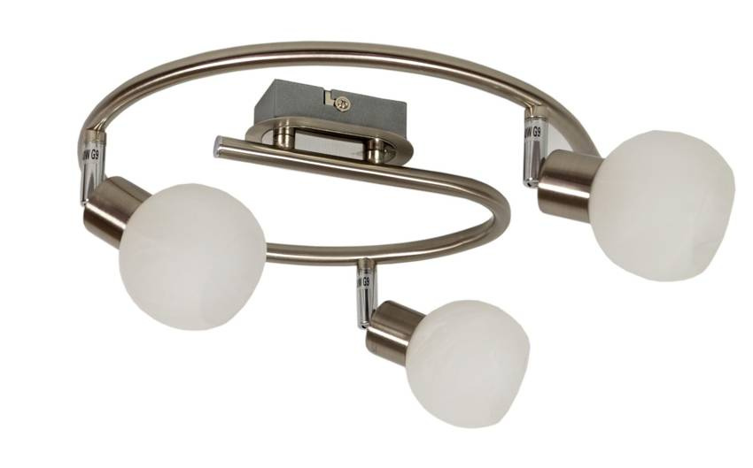 Špirálová stropná lampa 3X40W G9 saténový chróm ALABASTER