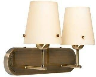 Dvojitá béžová nástenná lampa so skleneným tienidlom 2x60W E27 Tango