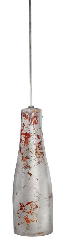 Stropná lampa fľaša závesná 1x60 biela/strieborná