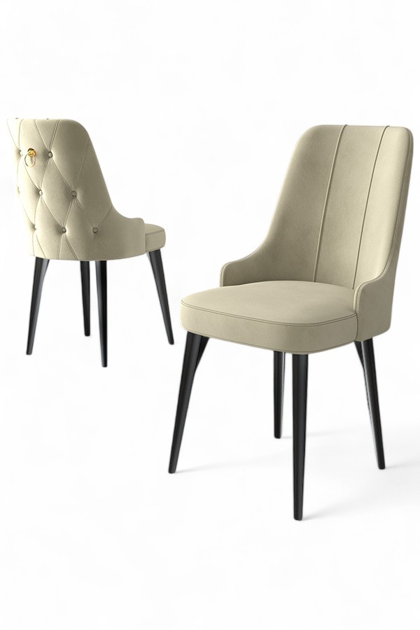 Sada židlí (2 kusy) Newa - Cream, Black (obrázek 3)