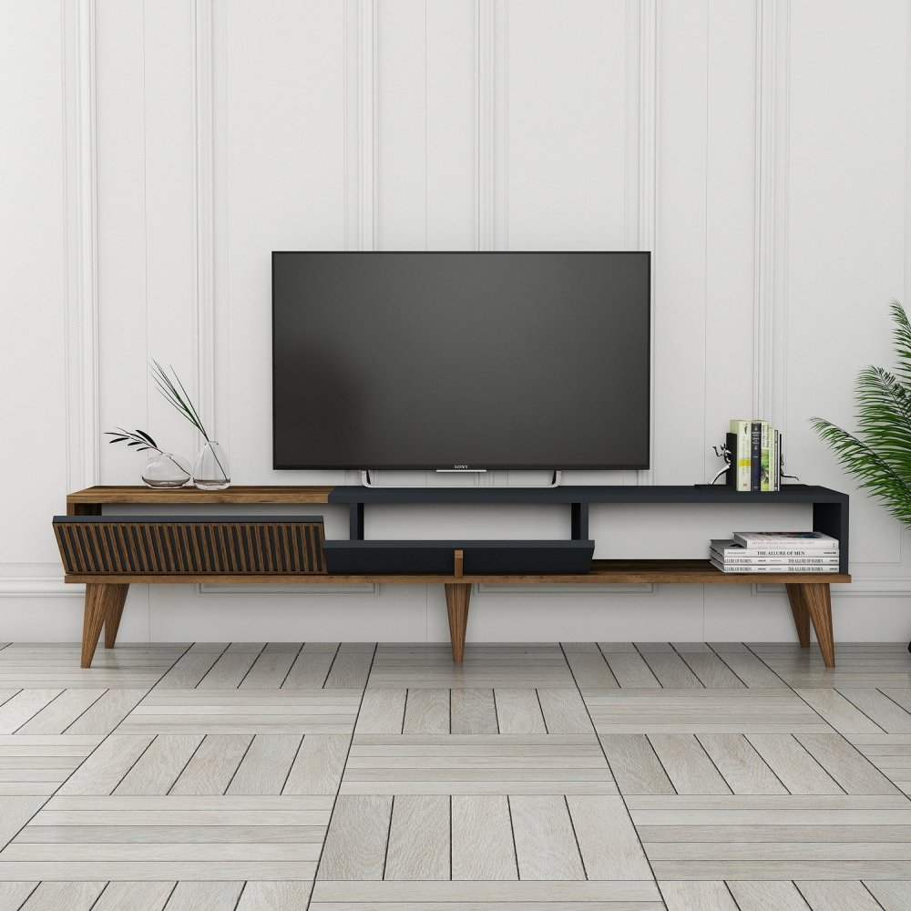 TV stolek Milan Alt - Walnut, Anthracite (obrázek 7)