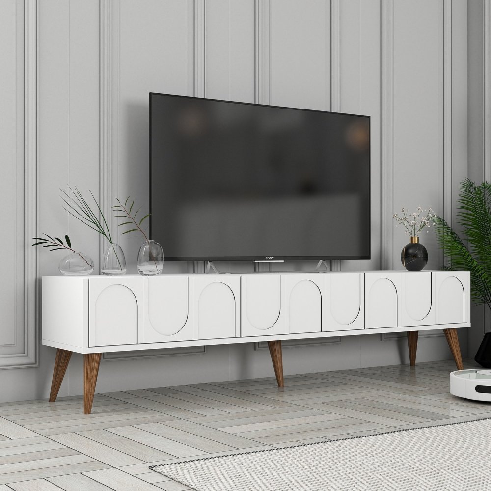 TV stolík Lyon 44 - White, Walnut