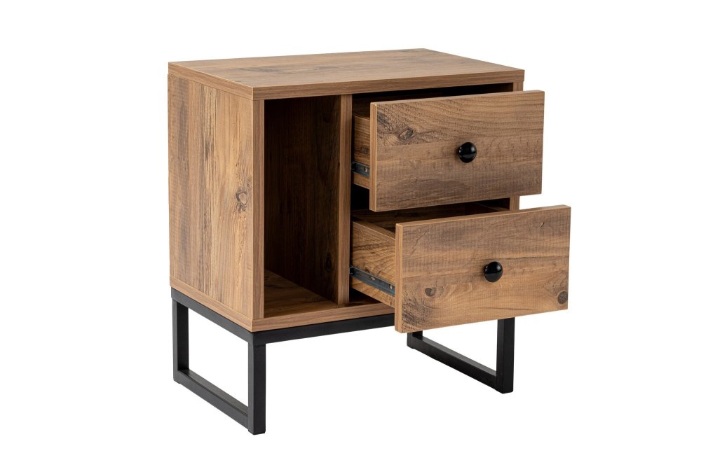 Noční stolek Glimmer - Atlantic Pine, Black (obrázek 4)