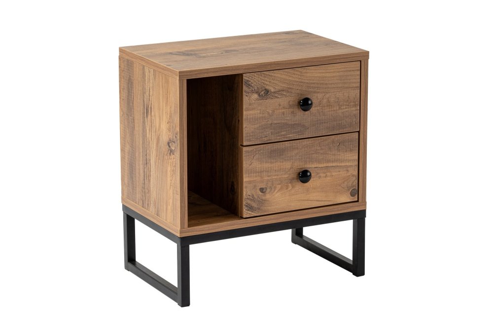 Noční stolek Glimmer - Atlantic Pine, Black (obrázek 5)