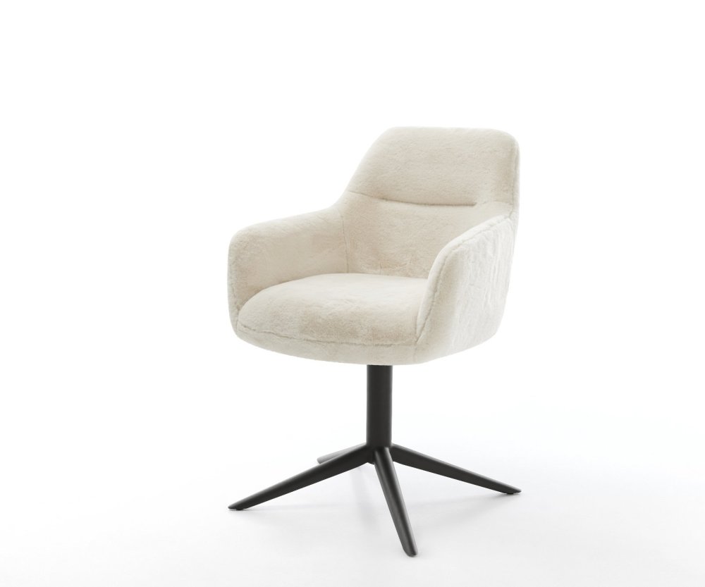 Jedálenská stolička Pejo-Flex plyšový manšester krémovo biela krížová