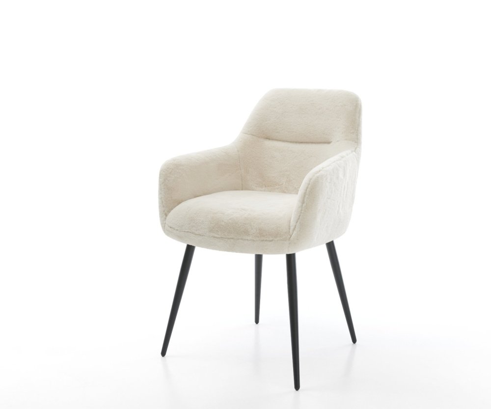 Jedálenská stolička Pejo-Flex plyšový manšester krémovo biela 4-nohá