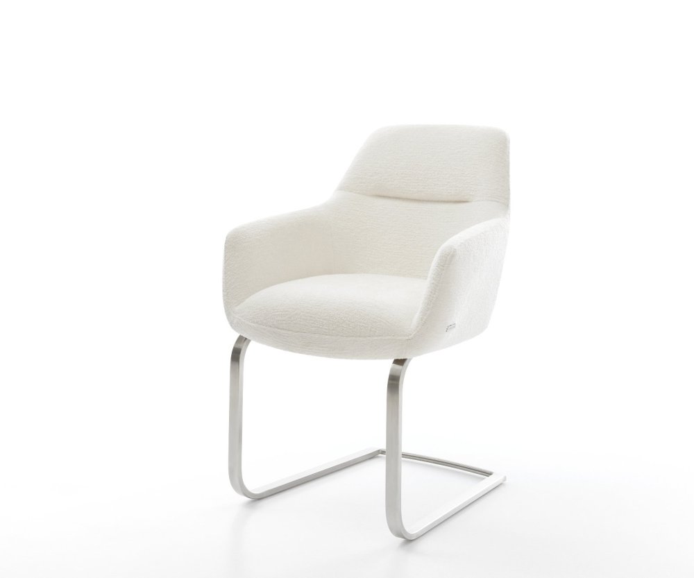 Konzolová jedálenská stolička Pejo-Flex bouclé mäkký béžová konzolová