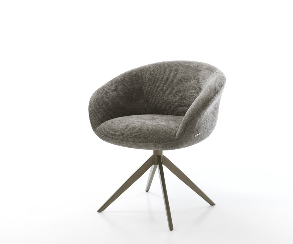 Jedálenská stolička Vinka-Flex s opierkami bouclé mäkký tmavobéžová