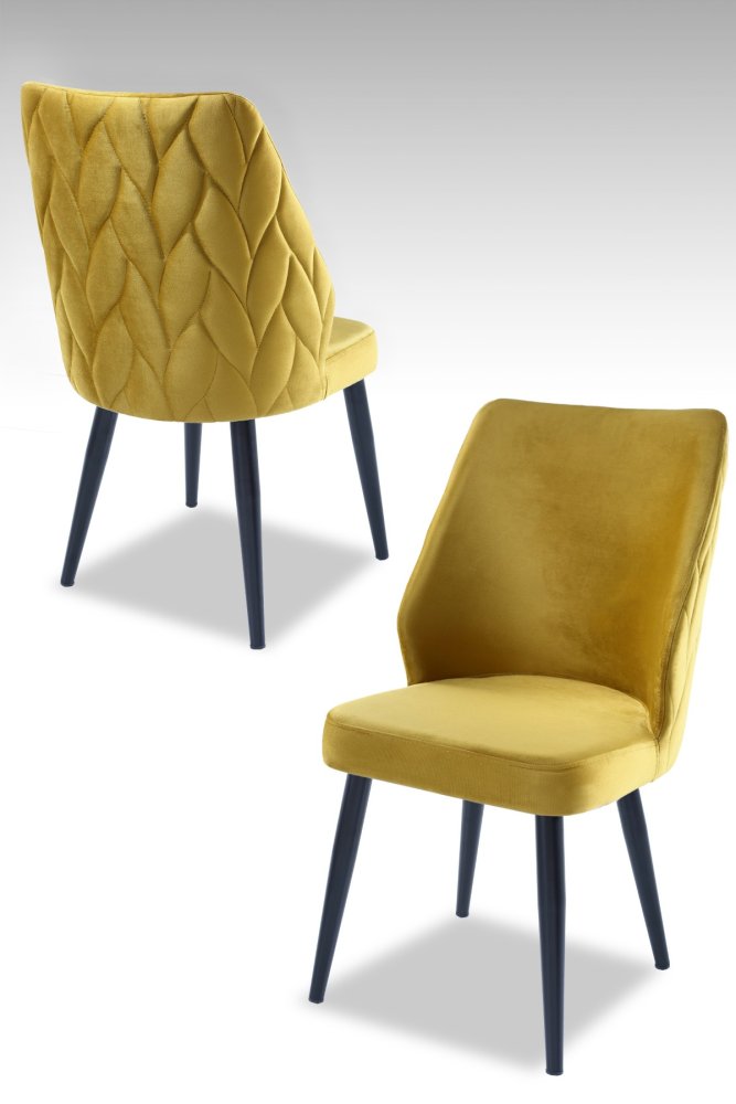 Súprava stoličiek (4 kusy) Pufi - Yellow, Black