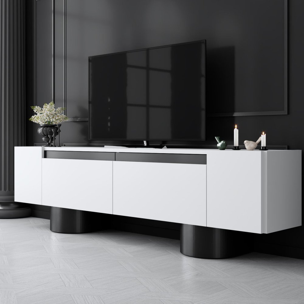 TV stolík Bohem - White, Black