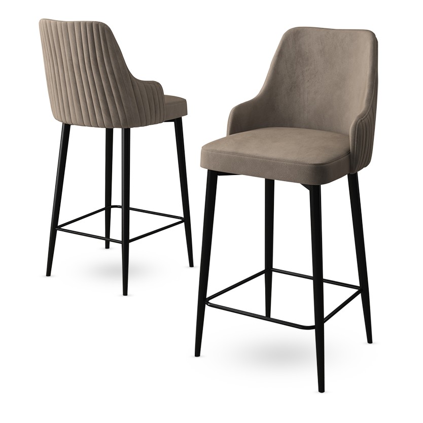 Bar Stool Set (6 Pieces) Enox - Cappuccino, Black (obrázek 4)
