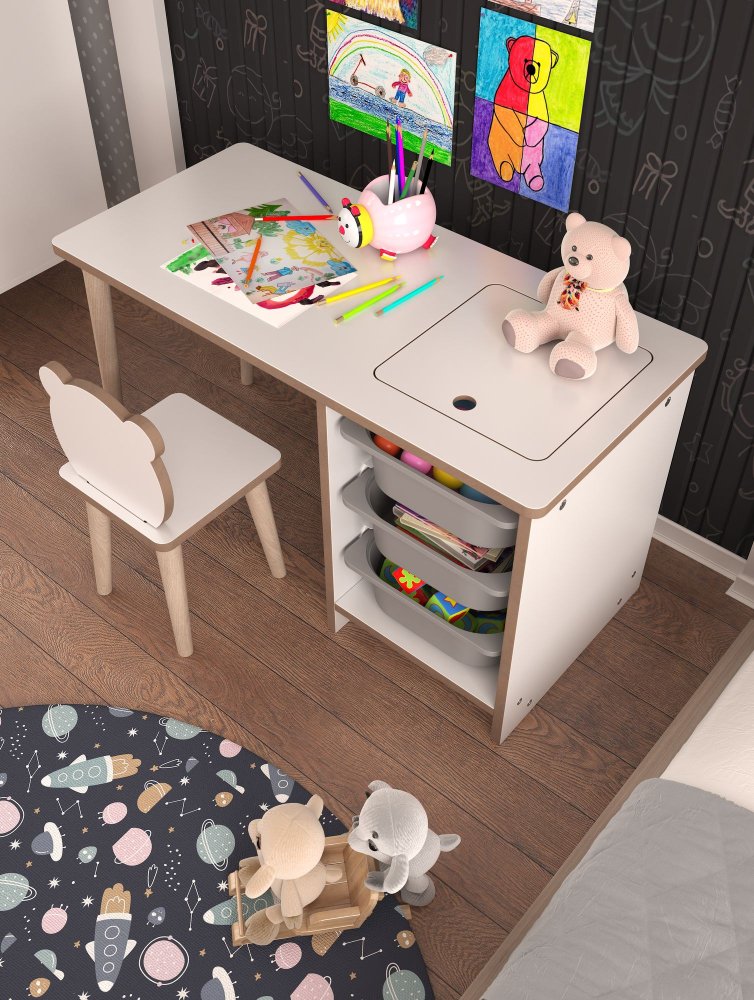 Písací stôl Soho - White, Grey