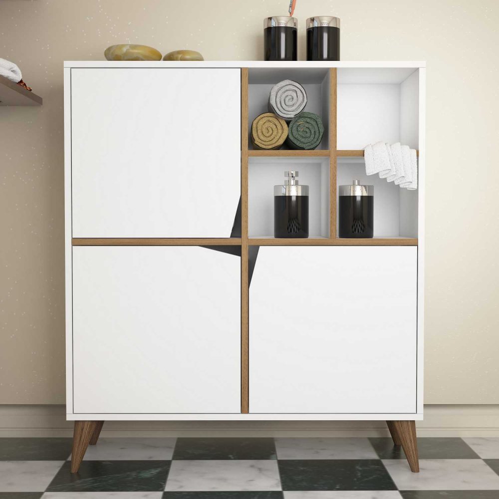 Víceúčelová skříňka Pulse - White, Walnut (obrázek 5)