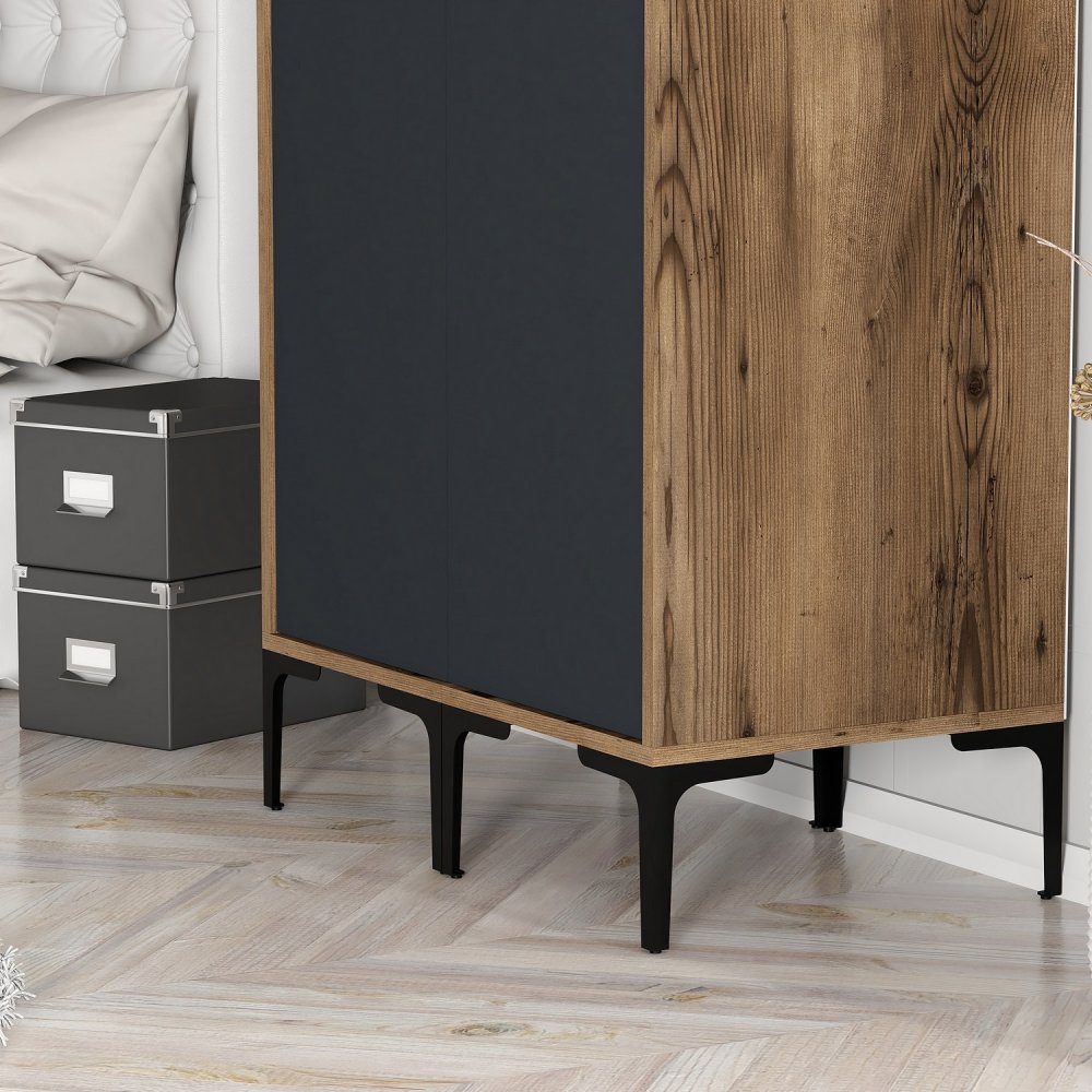 Šatní skříň Kumsal SS - Walnut, Anthracite (obrázek 4)