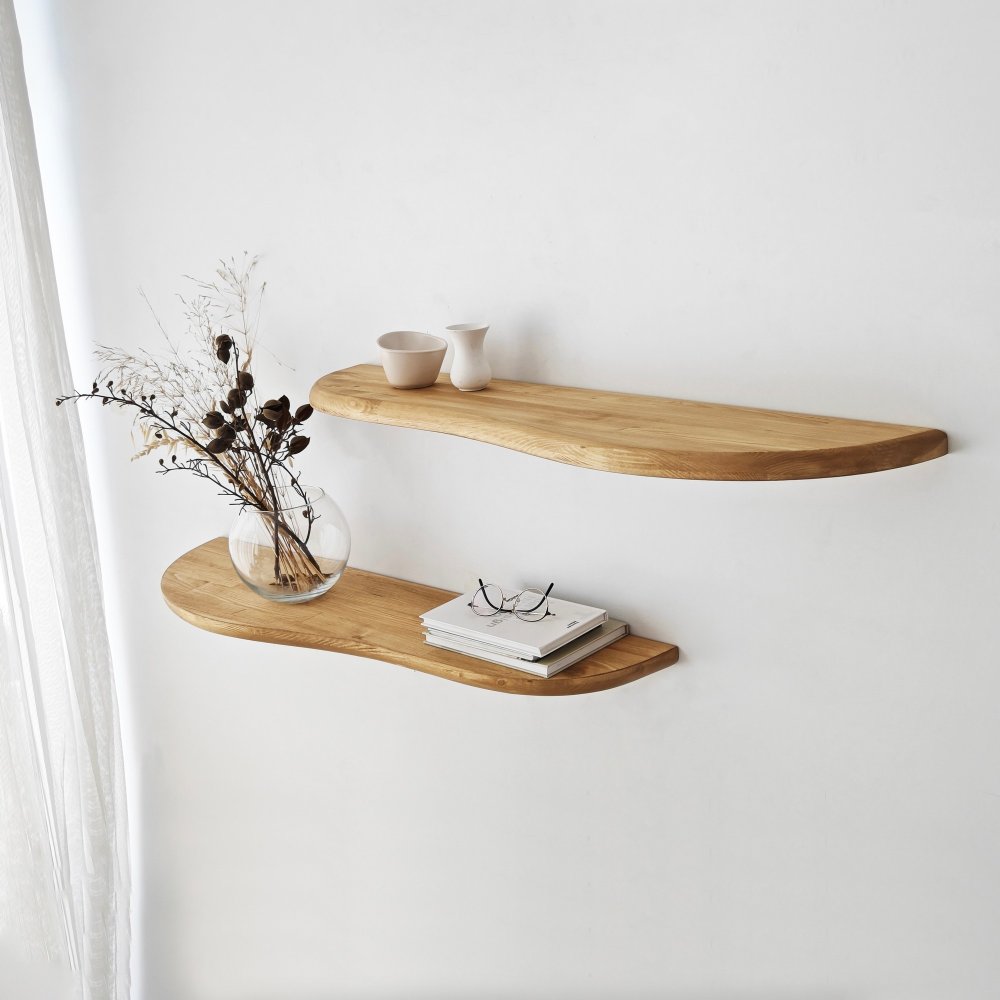 Nástenná polica Wavy 2 - Oak