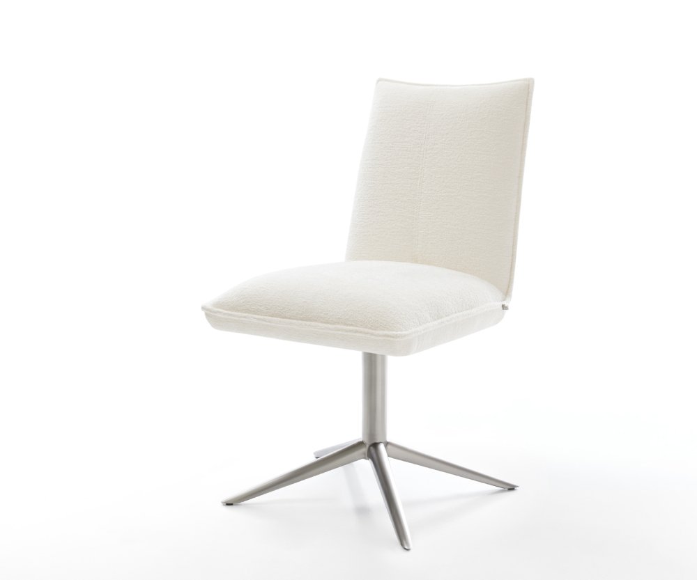 Jedálenská stolička Lelio-Flex bouclé mäkký béžová podstava nerezová