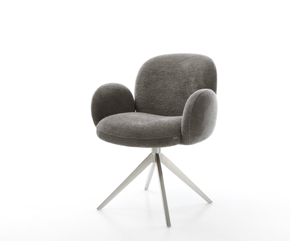 Jedálenská stolička Nube-Flex s opierkami bouclé mäkký tmavobéžová