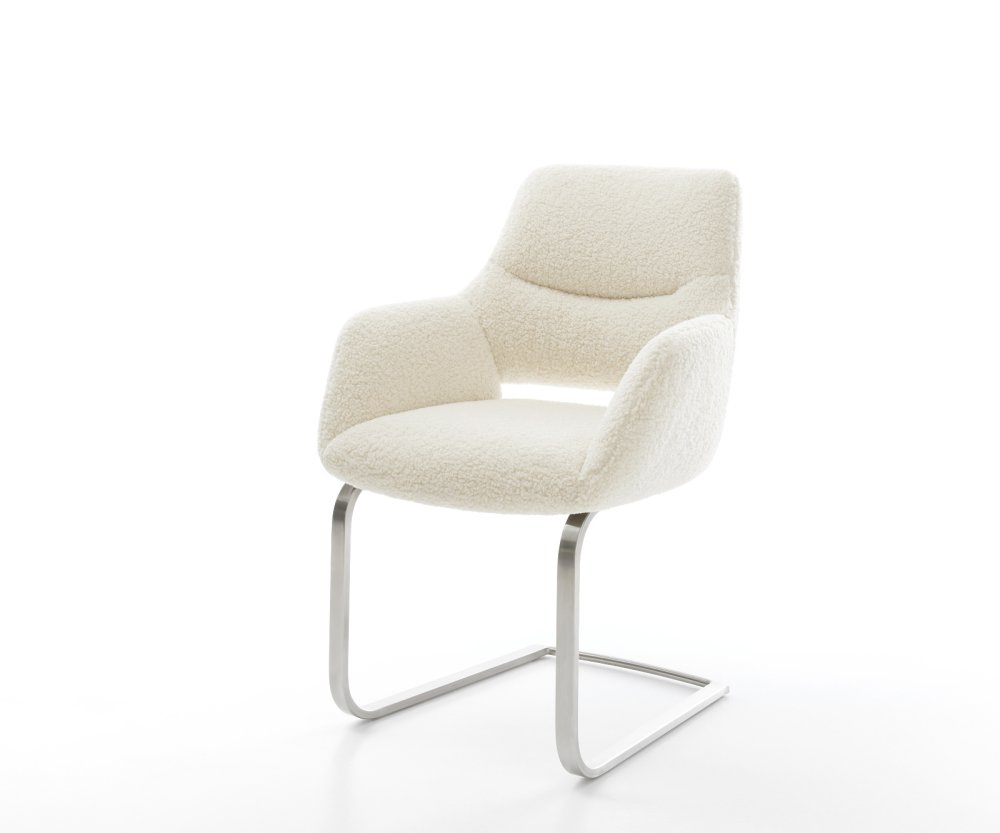 Konzolová jedálenská stolička Yago-Flex s opierkami teddy látka béžová