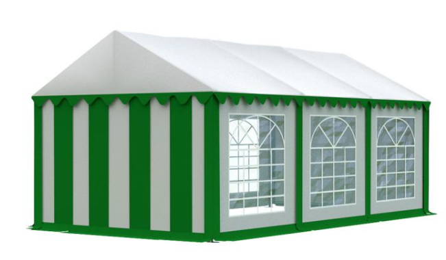 Zahradní párty stan 4x6m EKONOMY Bílá / zelená