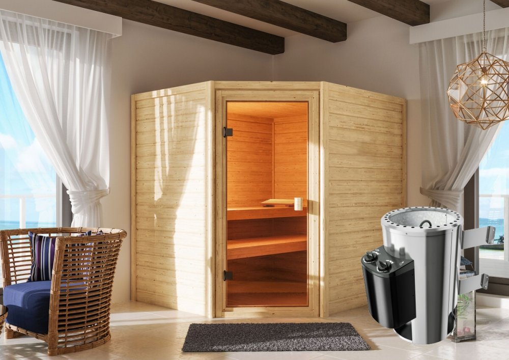 E-shop Interiérová fínska sauna s kamny 3,6 kW Dekorhome
