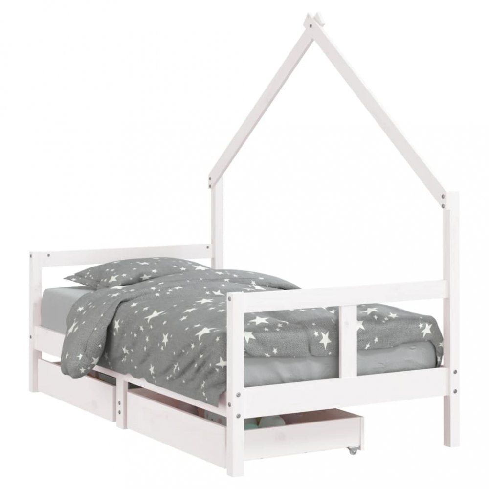 Detská domčeková posteľ so šuplíkmi Dekorhome 80 x 160 cm