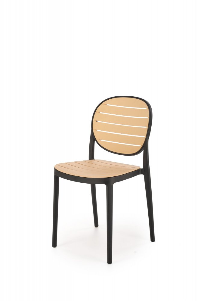 Stohovateľná stolička K529 Halmar Čierna / prírodná