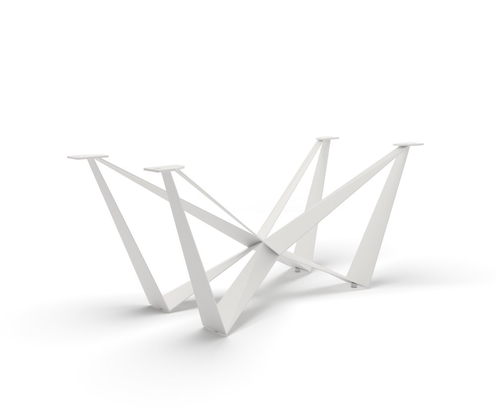 Podnož k jídelnímu stolu křížová podnož kovová bílá pro stolové