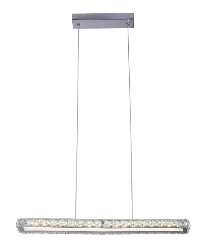 LED chrómová obdĺžniková závesná lampa 20W 4000K Symphony