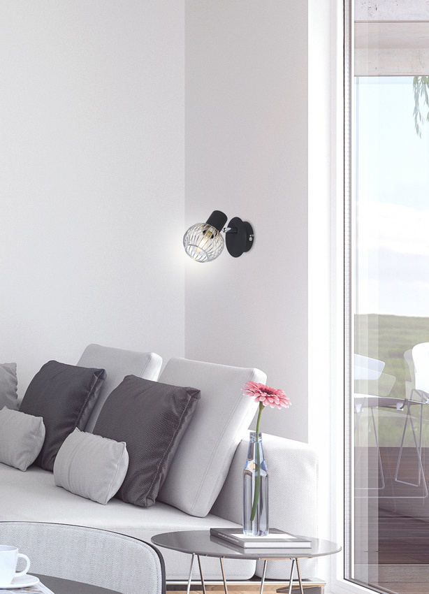 Nástenná lampa 1X40W E14 čierna/chróm OSLO