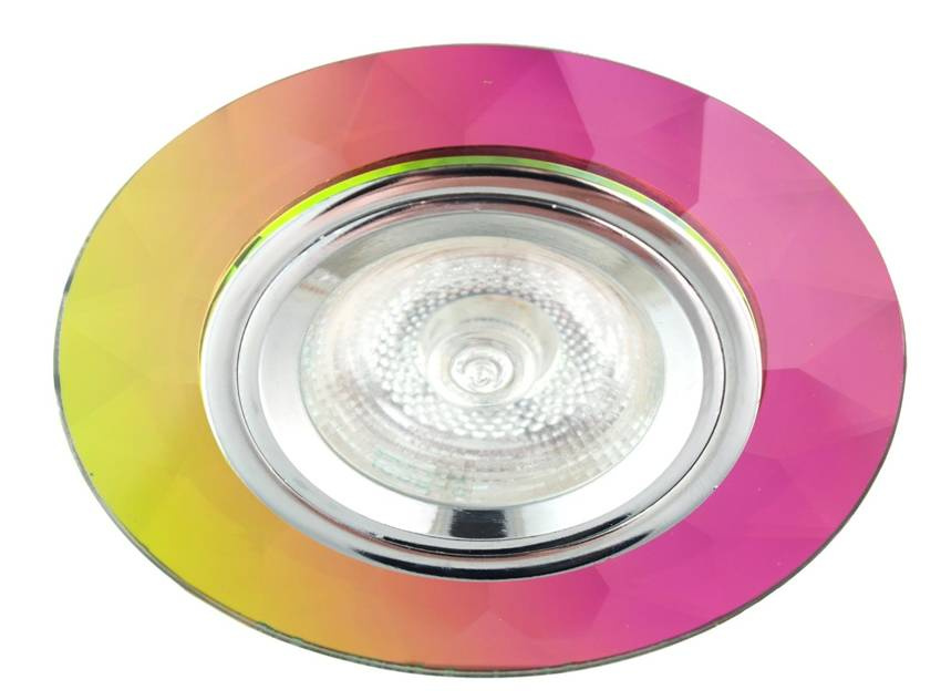 Stropné svietidlo Ss-11 Ch/Mix Mr16 Chrómové stropné svietidlo, pevné okrúhle, sklenené, mix farieb