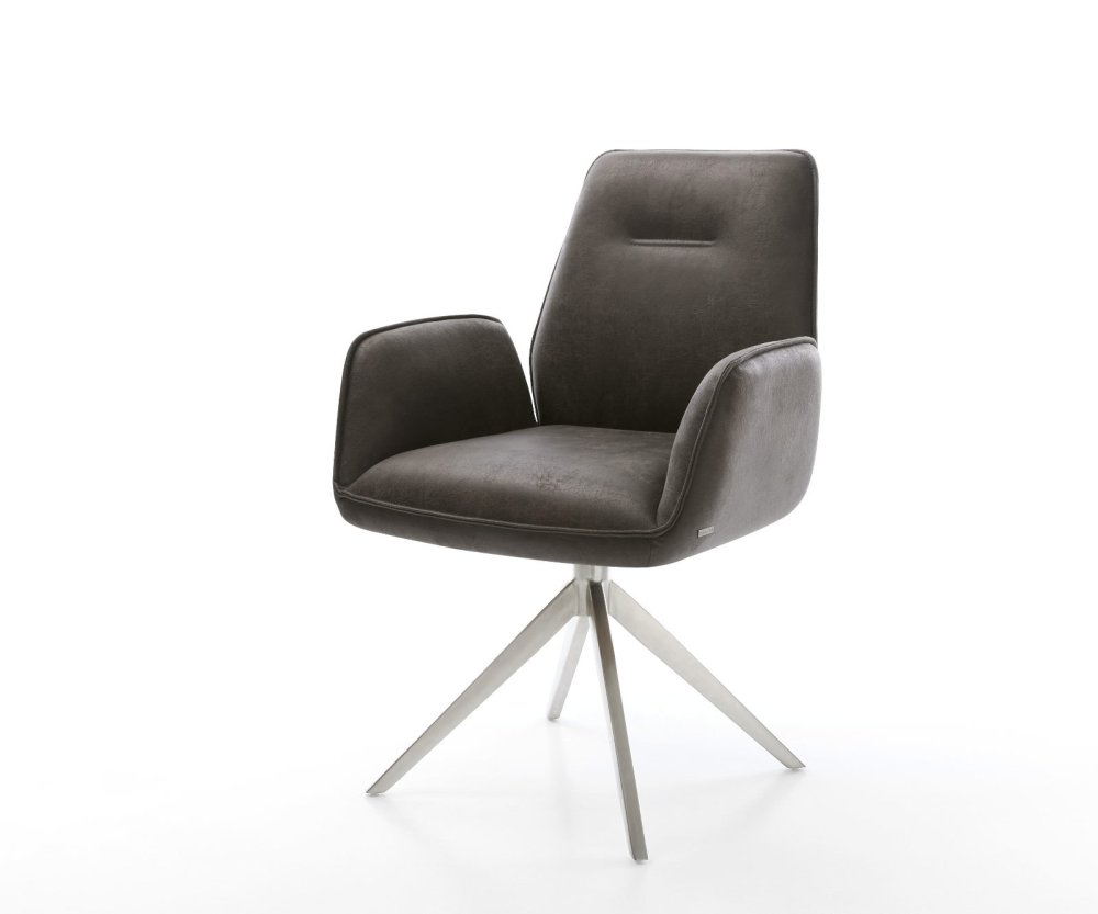 Otočná stolička Zoa-Flex Mikrovlákno Antracit Vintage Krížový rám