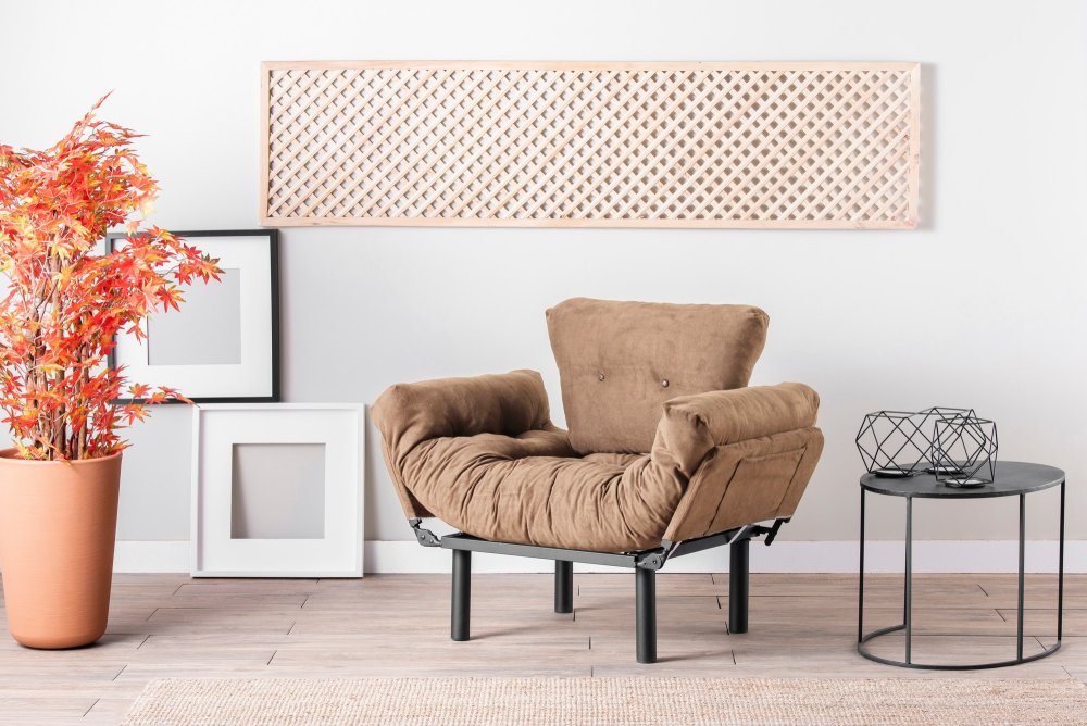 Kreslo ušiak Nitta Single - Light Brown