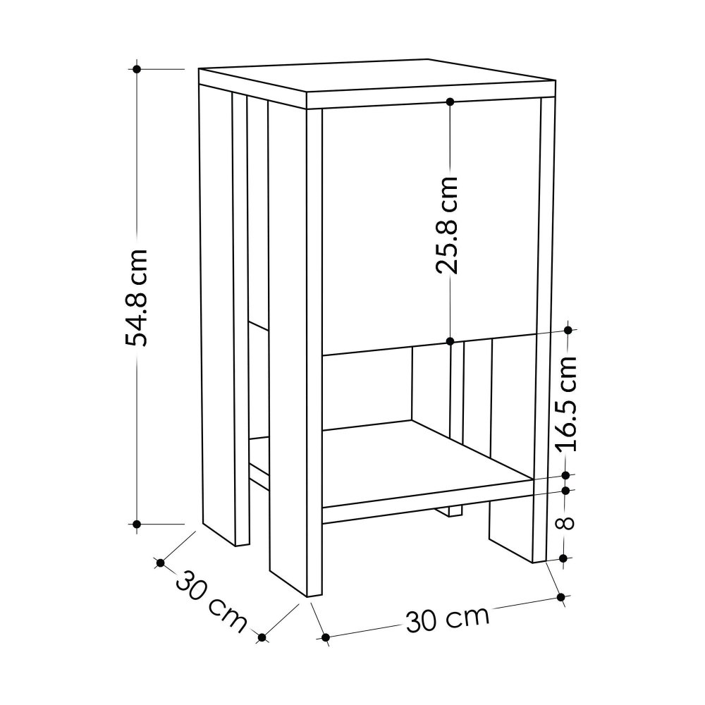Noční stolek Ema - Sapphire Oak, White (obrázek 3)