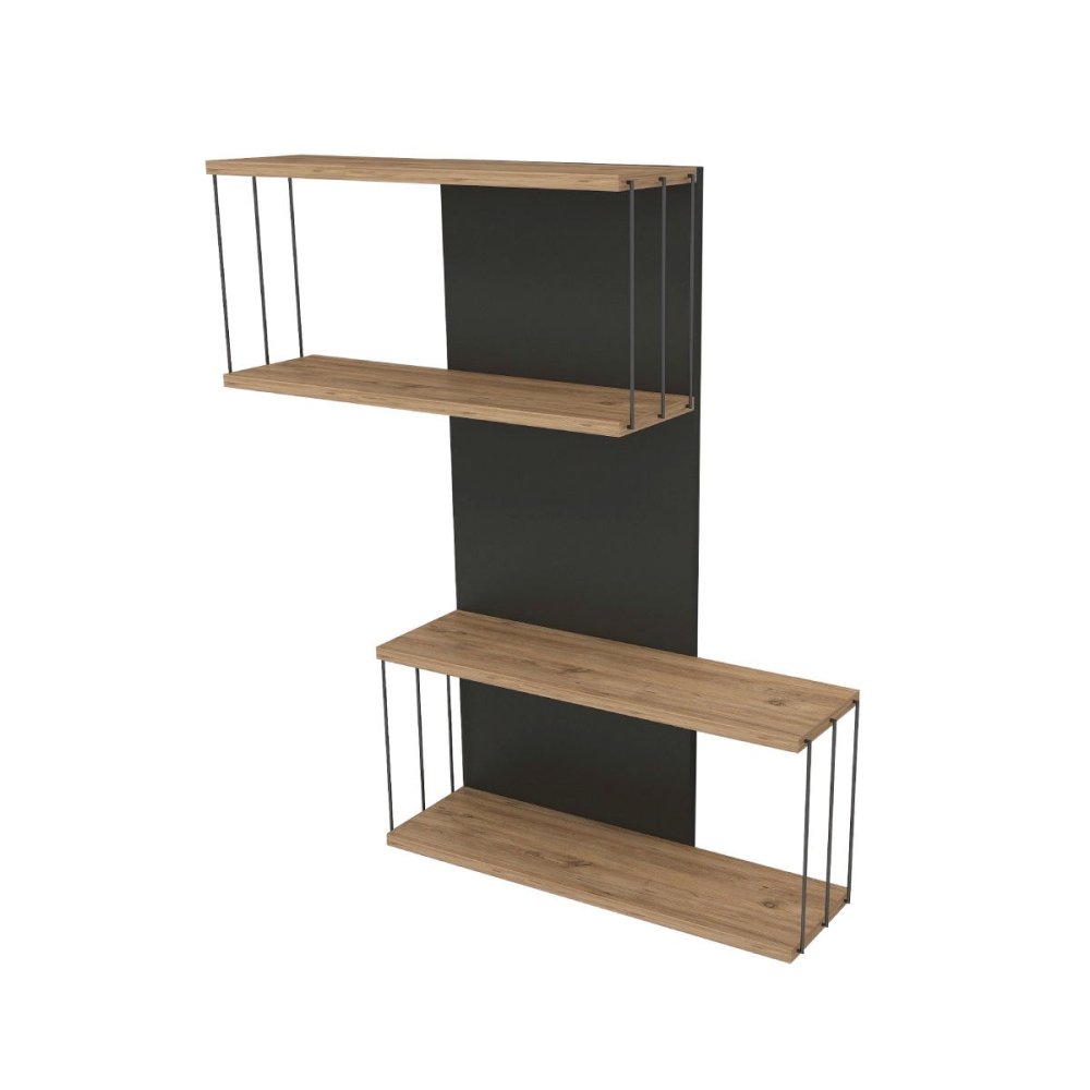 Nástěnná police Destan - Anthracite, Pine (obrázek 4)