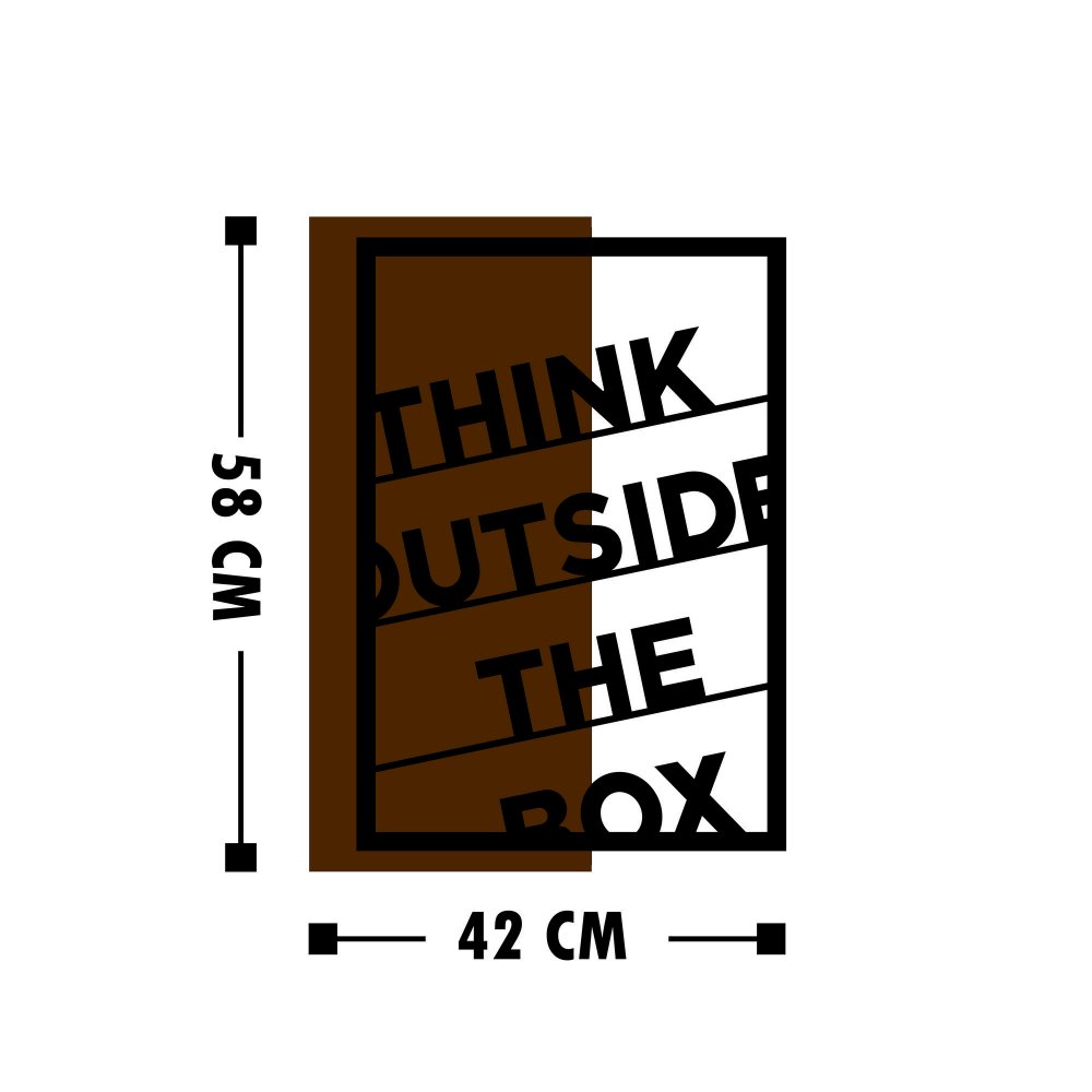 Dekorativní dřevěný doplněk na zeď Think Outside The Box (obrázek 4)