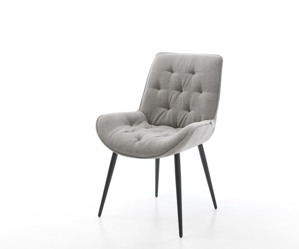 Jedálenská stolička Taimi-Flex štruktúrovaná látka mäkký sivá 4-nohá