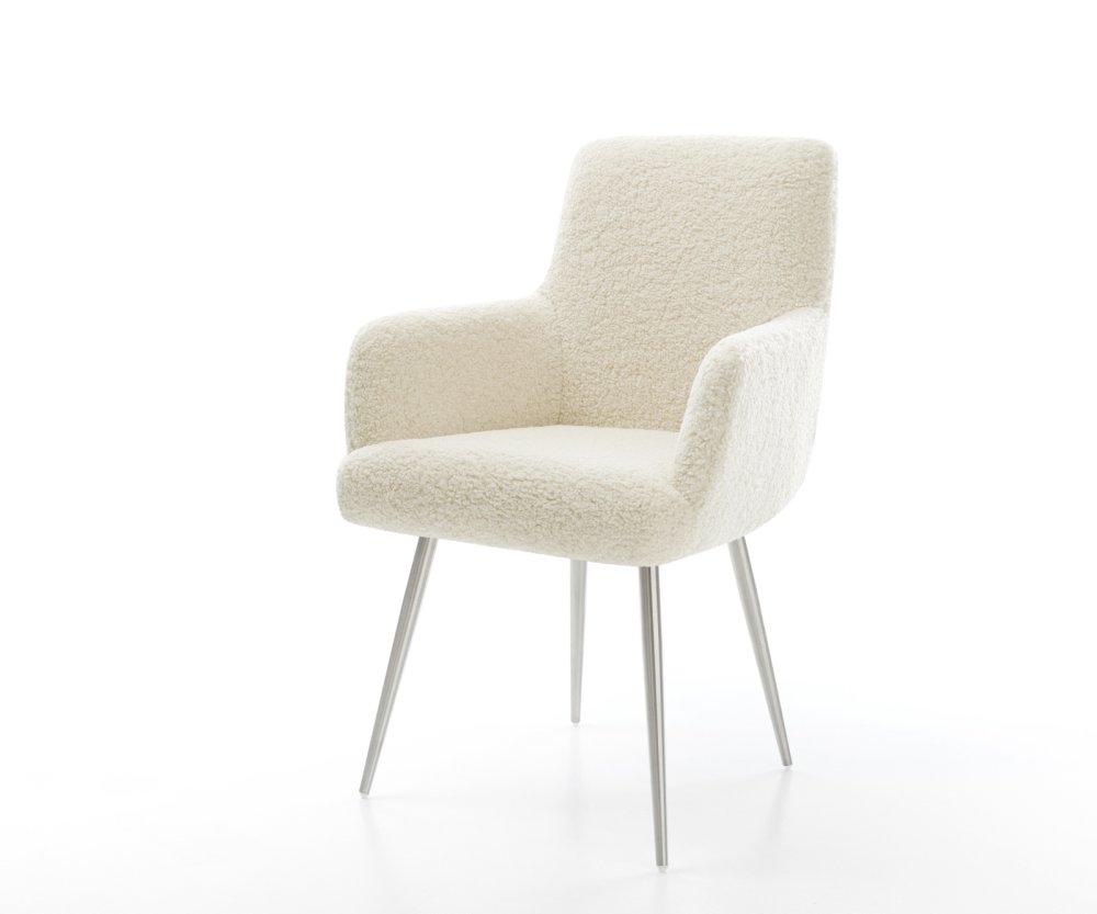 Jedálenská stolička Heira-Flex s opierkami teddy látka béžová 4-nohá