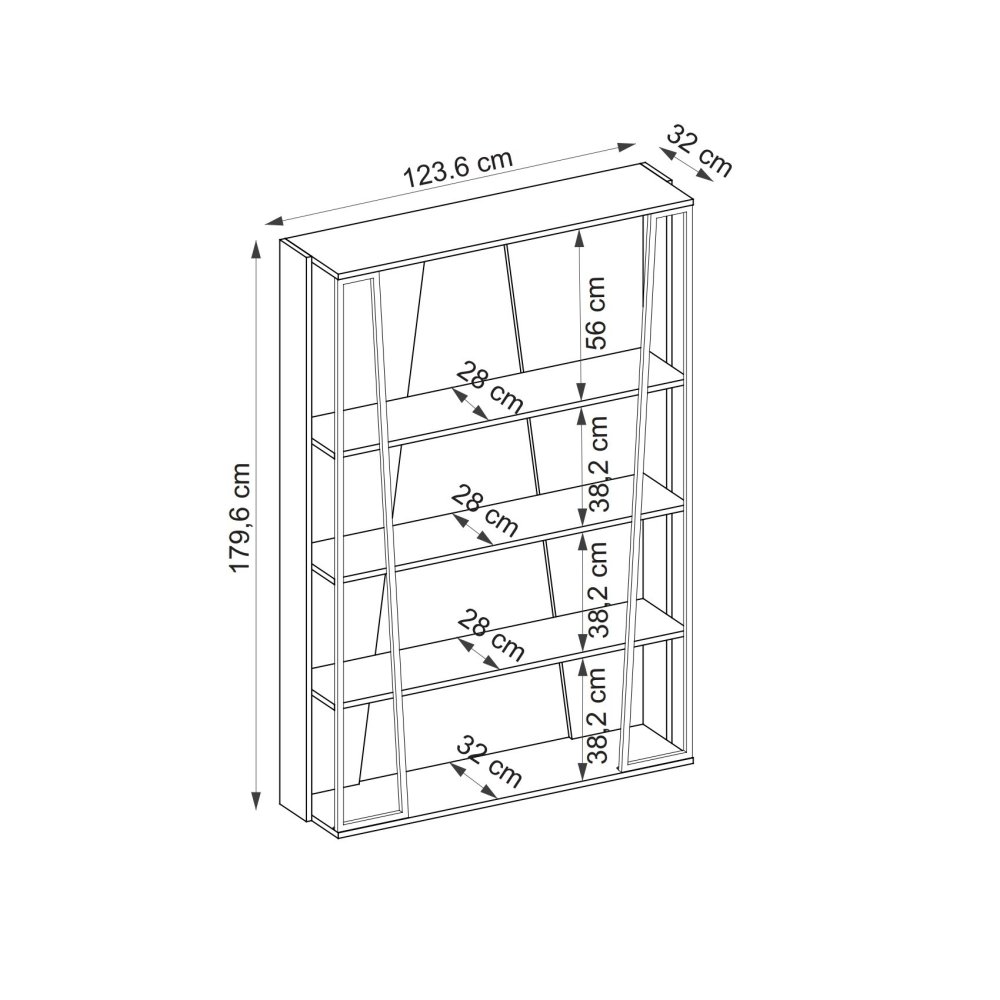 Knihovna Lissa Bookshelf - Black (obrázek 3)