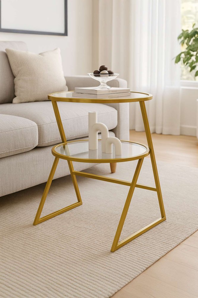 Príručný stolík / Odkladací stolík Valencia - Gold